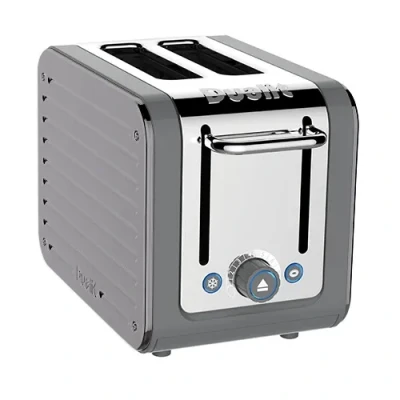 Image of Dualit Architect 2 Slot Grey Body With Metallic Silver Panel Toaster