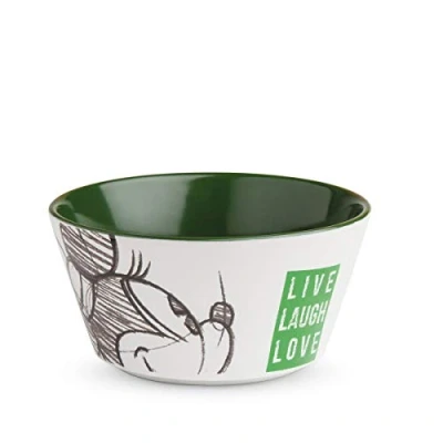 Image of Egan Minnie Live Laugh Love Bowl, Green, Multi Colour, Small
