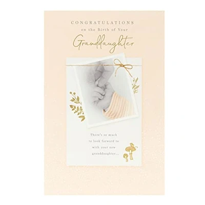 Image of UK Greetings New Granddaughter Card for Him/Her/Friend Heartfelt Design