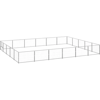 Image of vidaXL Dog Kennel Silver 30 m² Steel
