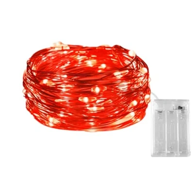 Image of Red Battery Fairy Lights, Dalugo 3M/10FT 30 LED Powered Valentines Decorations Lights for Day, Wedding Anniversary, Party, Halloween, Christmas