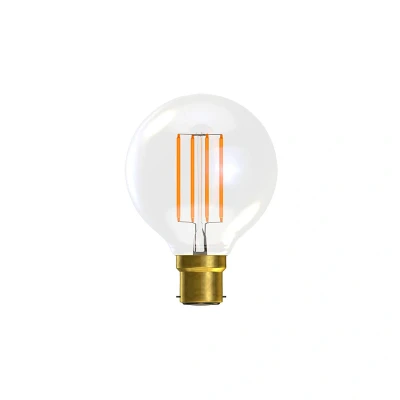 Image of Clear Globe Non Dimmable LED Filament Bulb 3.3W B22 2700K Bell Lighting