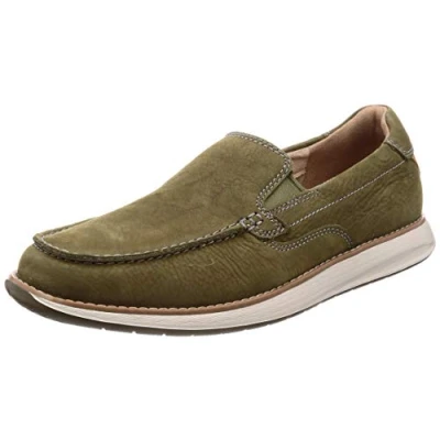 Image of Clarks Un Pilot Step Mens Green Shoes Nubuck Leather Size UK 10