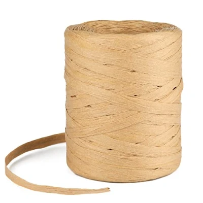 Image of G2PLUS 200M Raffia Paper Ribbon, Natural Packaging String Twine for Gift Box Wrapping …