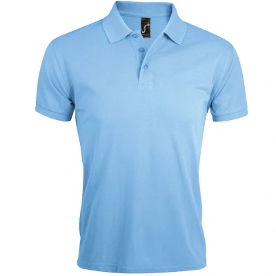 Image of SOLS Mens Prime Pique Plain Short Sleeve Polo Shirt (Sky Blue) Size Large