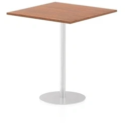 Image of Italia 1000mm Poseur Square Table Walnut Top 1145mm High Leg