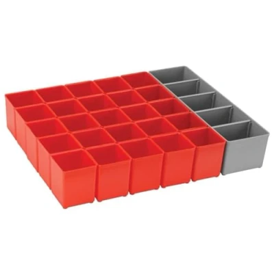 Image of Bosch ORG72 RED Organizer Set for i BOXX72, Part of Click and Go Mobile Transport System, 30 Piece, Blue/Red