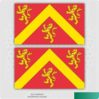 Image of Landing Designs 2 x Anglesey Emblem Flag Vinyl Stickers Car Van Truck Taxi Lorry