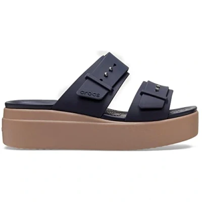 Image of Crocs Women&#039;s Brooklyn Buckle Low Wedge Clog, Deep Navy, 6 UK