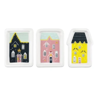 Image of KitchenCraft KCXMNUTDIP3PC Nutcracker Collection Ceramic Decorative Plate Set, 3 Pieces, Gift Boxed, Mixed