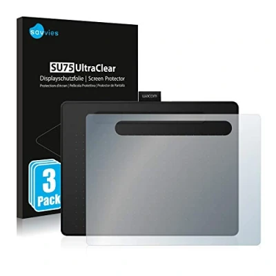 Image of Savvies 3 Pack Screen Protector compatible with Wacom Intuos M Protection Film Clear