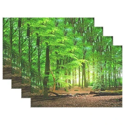 Image of Placemats Forest Place Mats Dining Table Christmas Decoration 4pcs