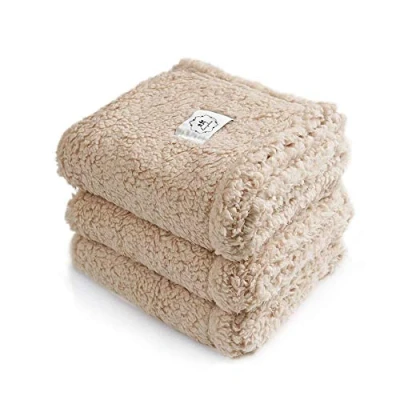 Image of luciphia 1 Pack 3 Blankets Super Soft Fluffy Premium Fleece Pet Throw for Dog Cat Puppy Beige S 29&quot; x17&quot;(75 * 45cm)