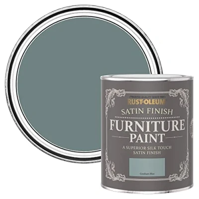 Image of Rust Oleum Blue Furniture Paint in Satin Finish Gresham 750ml