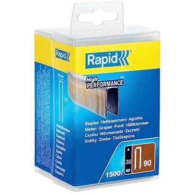 Image of Rapid High Performance No.90 Narrow Crown Staples, Leg Length: 35 mm, 5000126 1500 Pieces