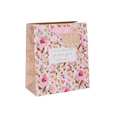 Image of Glick Luxury Gift Bag, Medium Celebration For Someone Special, With Love Hearts &amp; Flowers Wrap 200x225x100mm, Multi Colour
