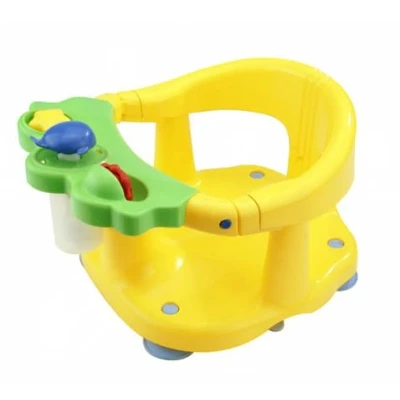 Image of Baby Bath Seat 6 Months Plus, Foldable Chair for with Suction Cup, Sit up Seat, Toddler (Yellow, 37.5cmx28cmx25.5cm)