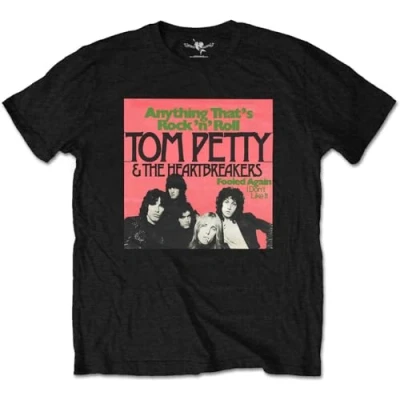 Image of Rock Off Tom Petty &amp; The Heartbreakers &#039;Anything&#039; (Black) Unisex Short Sleeve T Shirt (PETTS16MB, UK, Alpha, L, Regular, Regular)