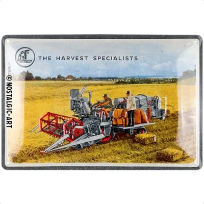 Image of Nostalgic Art Claas The Harvest Specialists Retro Tin Sign 20 x 30 cm Gift Idea for Tractor Lovers Metallic Vintage Design