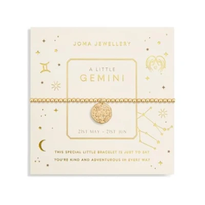 Image of Joma Jewellery STAR SIGN A LITTLE GEMINI Gold Plated Bracelet in 17.5 cm stretch