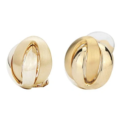 Image of TravellerClip Earrings Round Matt/Shiny Gold palted