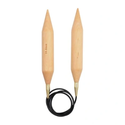 Image of KnitPro Basix Birch: Knitting Pins: Circular: Fixed: 150cm x 35.00mm, Birchwood, Multi Colour, 35mm
