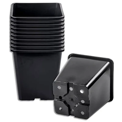 Image of Wohnkult 10 x Plant Pots 11 L Black 25 26 cm