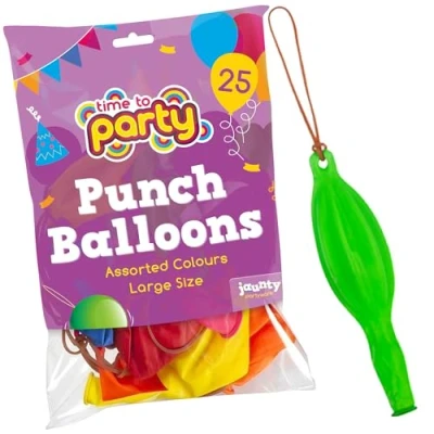Image of jaunty partyware 25 Large Punch Balloons for Kids Ideal Party Bag Fillers 12&quot; Premium Quality Bags Balloon
