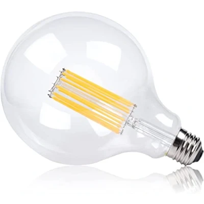 Image of Bonlux Dimmable Globe Light Bulbs, Large Clear Bulb Edison Screw ES LED Filament G125 E27, 8W Vintage Retro Decorative lamp Energy Efficient Warm White 2700K