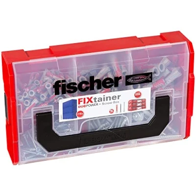 Image of Fischer 536162 DUOPOWER Wallplug with Screws, Red/Grey/Metal