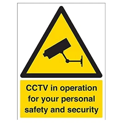 Image of V Safety Security Notice, CCTV In Operation For Your Own Personal And Sign 300mm x 400mm 1mm Rigid Plastic