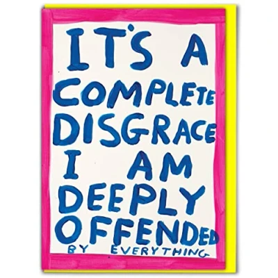Image of Brainbox Candy Official David Shrigley Funny Birthday Card &#039;Complete Disgrace&#039; Alternative Humour For Him Her Men Women Joke Cards Friends Partner Sold