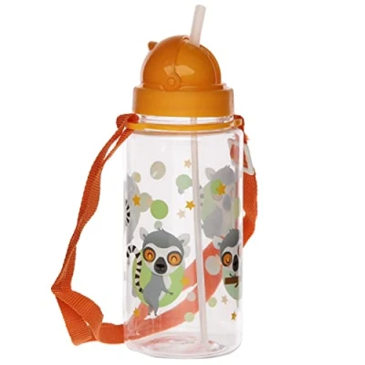 Image of 450ml Children&#039;s Reusable Water Bottle with Flip Straw Lemur Mob