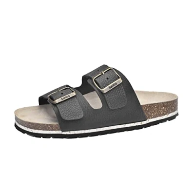 Image of Sanita Ibiza Bio Sandal Unisex Original Handmade Extreme Comfort for All Day use Nubuck Leather Adjustable Strap Black 4 UK