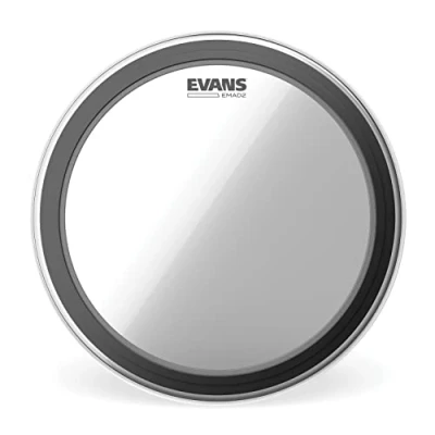 Image of Evans EMAD2 Clear Bass Drum Head, 20 Externally Mounted Adjustable Damping System Allows Player to Adjust Attack and Focus 2 Foam Rings for Sound Options Versatile All Music Genres