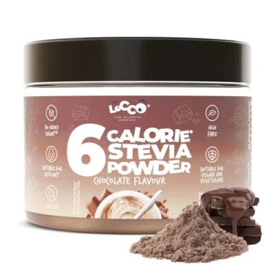 Image of Locco Flavour Powder 200 g Low Calorie Vegan Keto 6 Calories and 0 Fat per serving Stevia Sugar free Natural aromas Dietary (Chocolate)