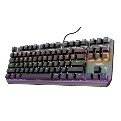 Image of Trust Gaming GXT 834 Callaz TKL Mechanical Keyboard with UK Layout, Compact Tenkeyless Design (80%), Outemu Switches, Multicolour LED Lighting, USB for PC, Laptop, Mac