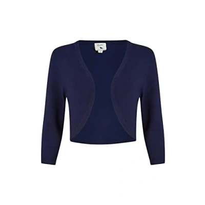 Image of Yumi Navy Knitted Curved Bolero L