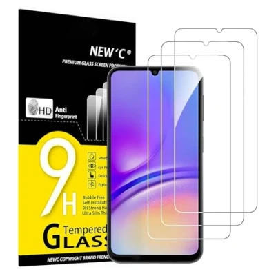 Image of NEW&#039;C 3 Pack Designed for Samsung Galaxy A05, A05s Screen Protector Tempered Glass,Case Friendly Scratch proof, Bubble Free, Ultra Resistant