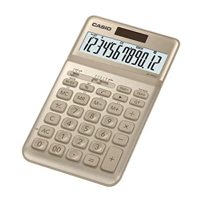 Image of CASIO JW 200SC 12 Digit Calculator, Tax &amp; Exchange, Dual Powe Professional Percentage Calculation (Gold)