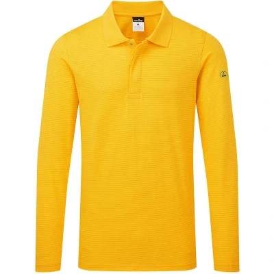 Image of Portwest Anti Static ESD Polo L/S Deep Yellow 3XL