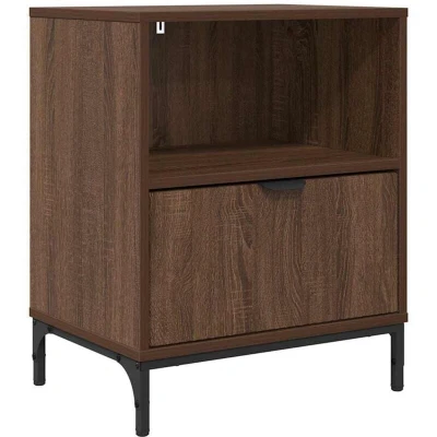 Image of vidaXL Bedside Table Brown oak 49 x 36 61 cm Engineered wood