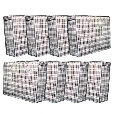 Image of Pro Lux Pack of 8 Extra Large Laundry Storage Shopping Bags Strong Durable XXL House Moving with Zip &amp; Handles Reusable Store Zipper Bag