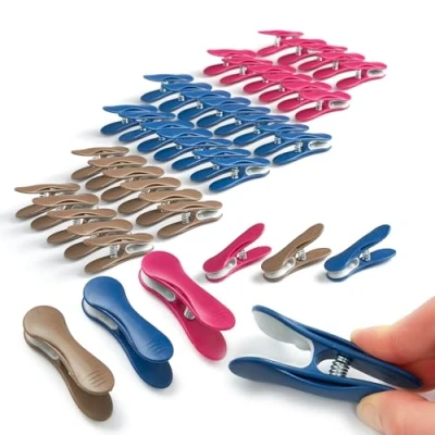 Image of culiclean Clothes Pegs for Washing Line Strong Soft Grip 48 pcs Flower black white Non Slip Heavy Duty Large Plastic Laundry Peg Secure Rubber Mark Free