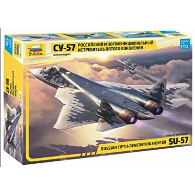 Image of Zvezda 7319 SU 57 500787319 1:72 Sukhoi Plastic Model Assembly Kit for Beginners Detailed, Unvarnished