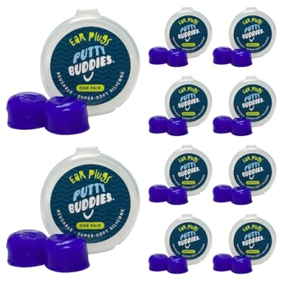 Image of Putty Buddies Super Soft Comfortable Original Swimming Earplugs for Kids (Block Water) 10 Pair Blue