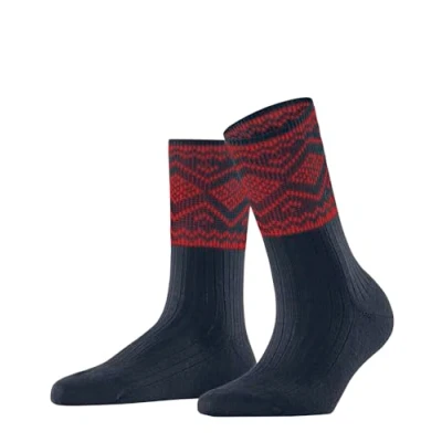 Image of ESPRIT Women&#039;s Selbu Shimmer W SO Cotton Patterned 1 Pair Socks, Blue (Space 6116), 2.5 5