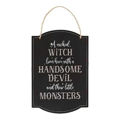 Image of Wicked Witch Family Sign Spooktacular Halloween Decorations and Gifts for a Bewitching Home