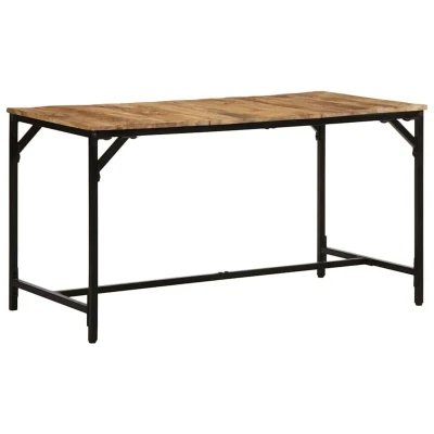 Image of vidaXL Dining Table 140x70x75 cm Solid Wood Rough Mango