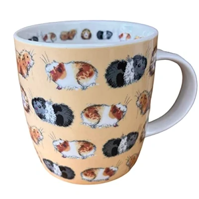 Image of Alex Clark Guinea Pigs Mug Pet Pig Original Artwork Cup for Animal Lovers Gift Ideas Perfect Coffee &amp; Tea Vegan Friendly Designed in The UK...